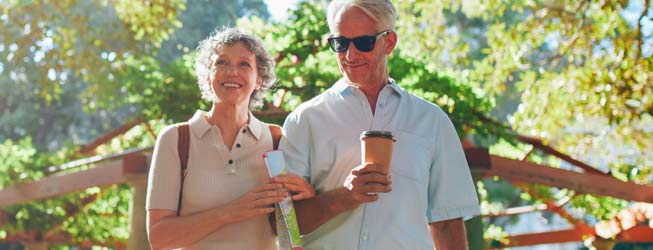 Couple walking in the park